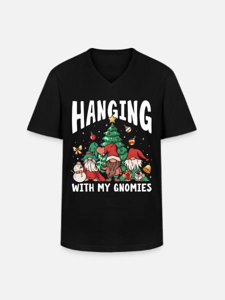 Traîner avec mes gnomies - T-shirt col V Homme - noir