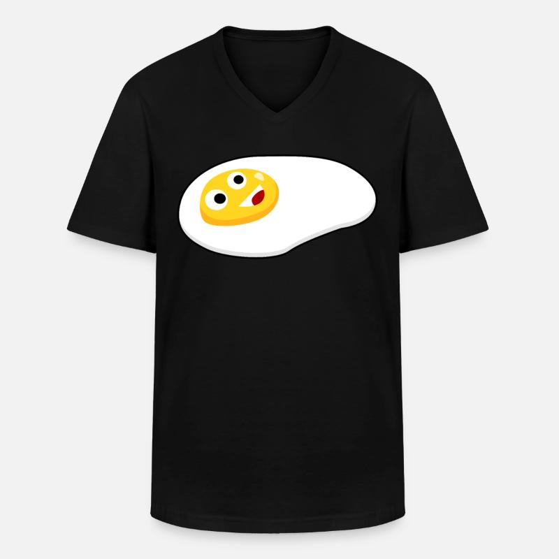 Eggs Happy Egg - Männer-T-Shirt mit V-Ausschnitt - Schwarz