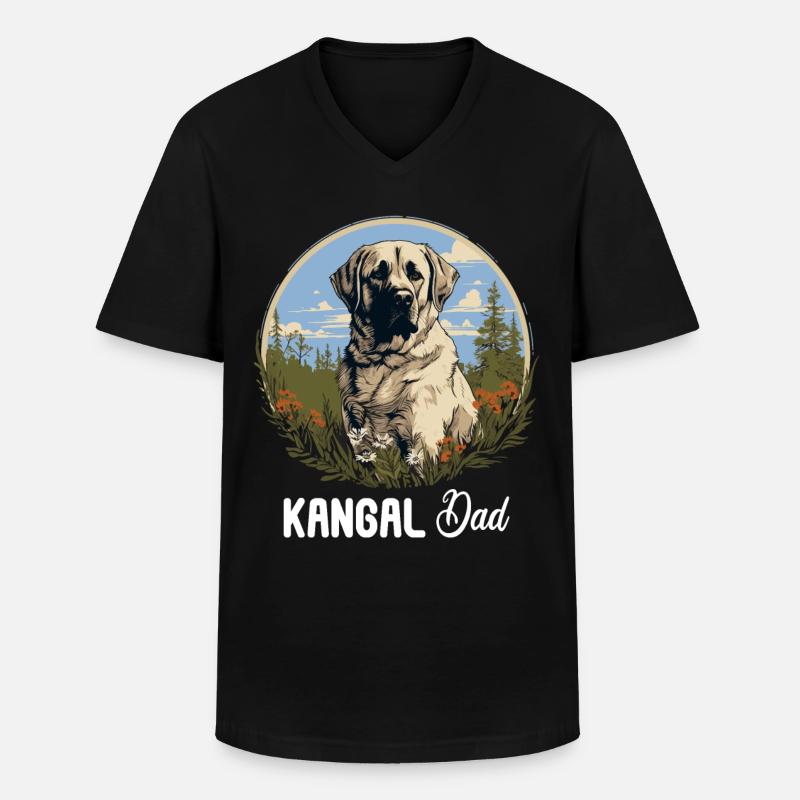 Kangal - Männer-T-Shirt mit V-Ausschnitt - Schwarz