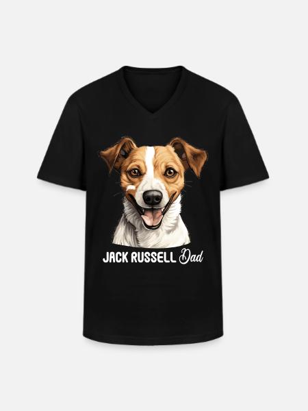 Dog Jack Russell - Men's V-Neck T-Shirt - black