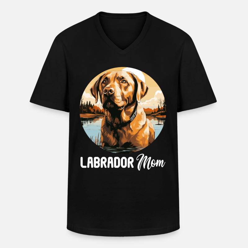 Labrador - Männer-T-Shirt mit V-Ausschnitt - Schwarz