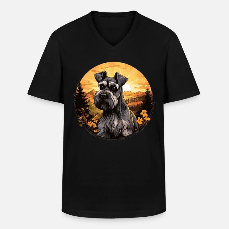 Riesenschnauzer - Männer-T-Shirt mit V-Ausschnitt - Schwarz