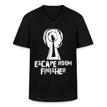Escape Room Finisher Escape Game - Männer-T-Shirt mit V-Ausschnitt - Schwarz - Vorne - AI Model Male 178 dark (178cm)