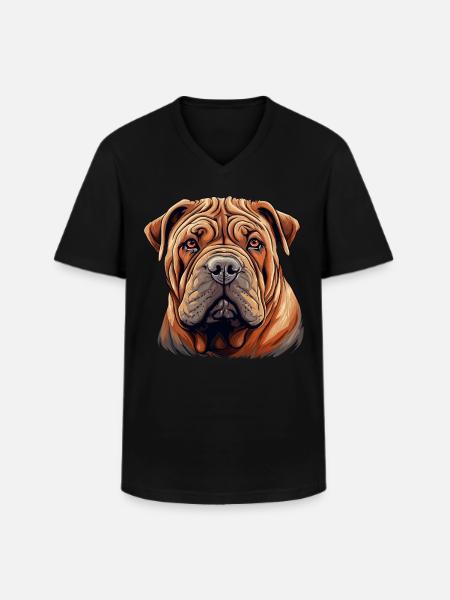 Shar Pei - Men's V-Neck T-Shirt - black