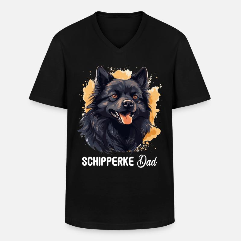 Schipperke - Männer-T-Shirt mit V-Ausschnitt - Schwarz