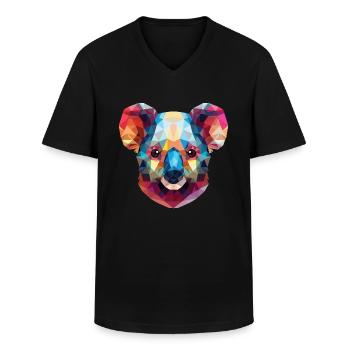 Koala buntes Aquarell Tier Haustier Illustration - Männer-T-Shirt mit V-Ausschnitt - Schwarz - Vorne - AI Model Male 178 dark (178cm)