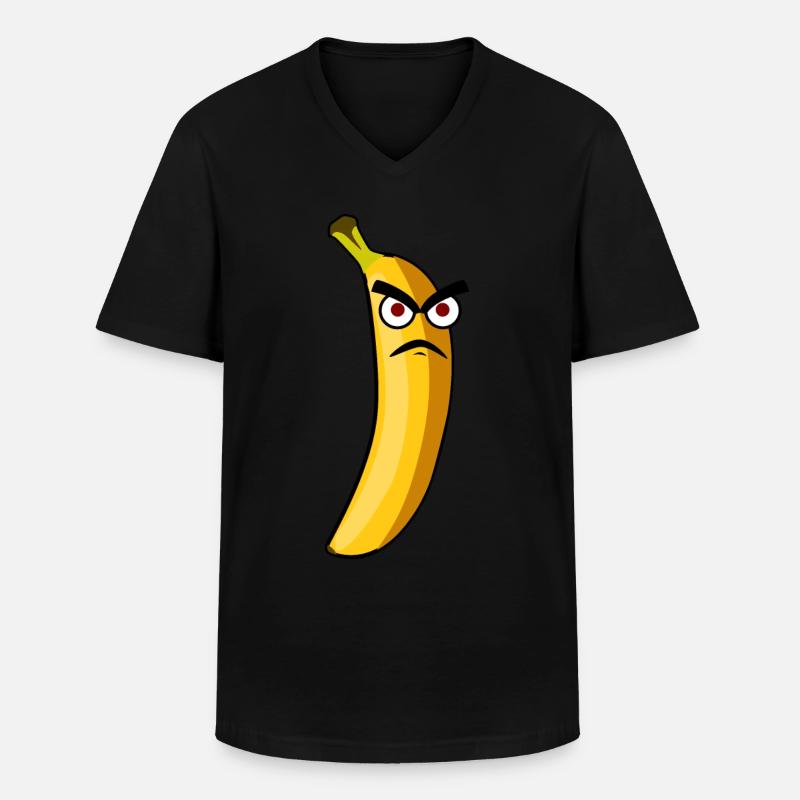 Banana Grumpy Bananas - Männer-T-Shirt mit V-Ausschnitt - Schwarz