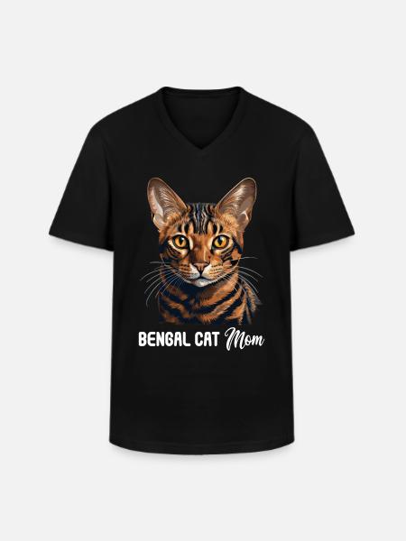 Bengal Cat - Men's V-Neck T-Shirt - black