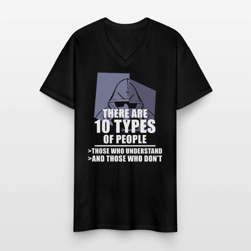 Funny Binary Code Saying Computer Science Programm Männer-T-Shirt mit V-Ausschnitt