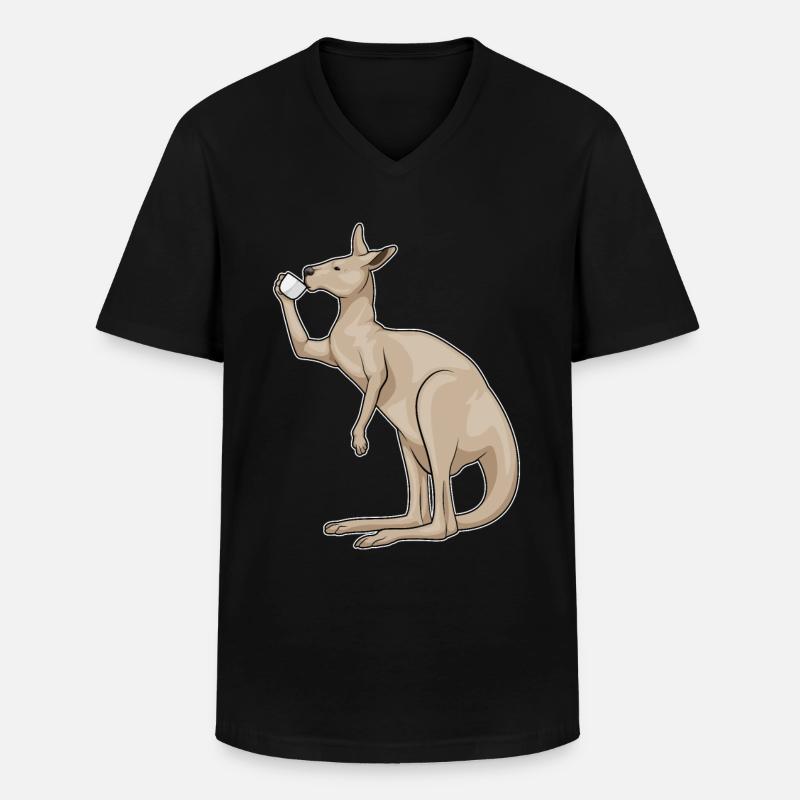 Kangaroo Coffee Mug - Men's V-Neck T-Shirt - black