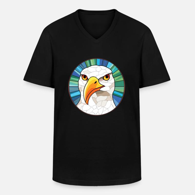 Möwe bunte Aquarell-Tier-Illustration - Männer-T-Shirt mit V-Ausschnitt - Schwarz
