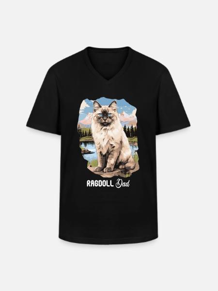 Ragdoll - Männer-T-Shirt mit V-Ausschnitt - Schwarz