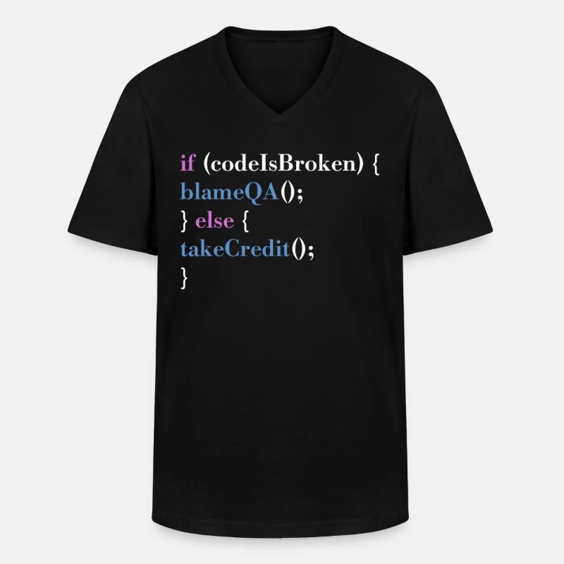Programmer QA Saying Computer Programming - Männer-T-Shirt mit V-Ausschnitt - Schwarz
