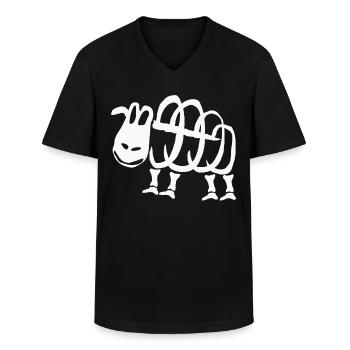 Squelette de mouton - T-shirt col V Homme - noir - Devant - AI Model Male 178 dark (178cm)