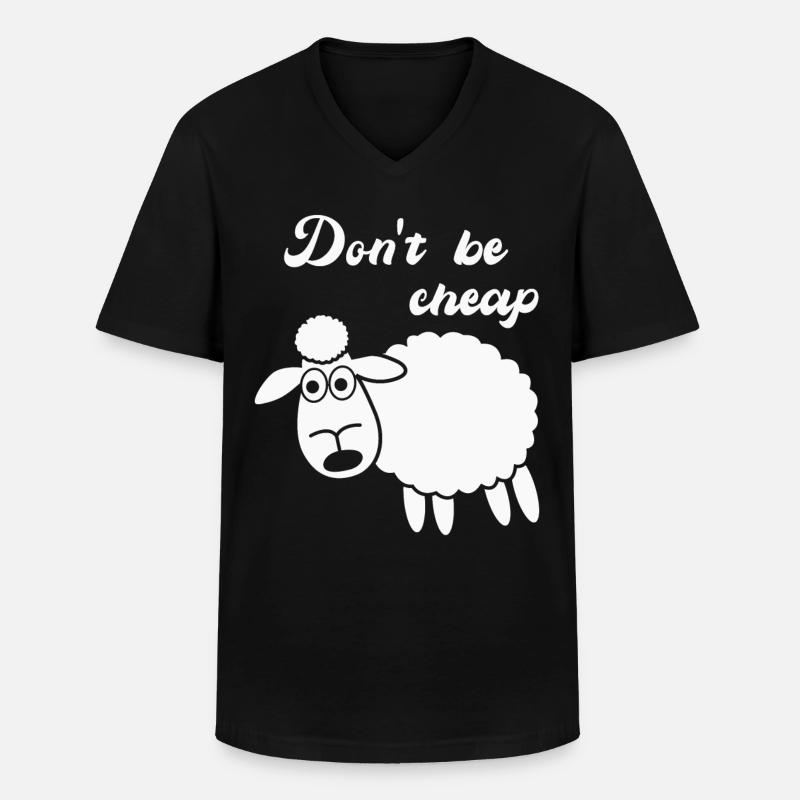 Sheep Shepherd Cheap - Männer-T-Shirt mit V-Ausschnitt - Schwarz