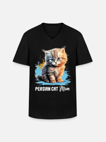 Persian Cat Perser Katze - Men's V-Neck T-Shirt - black