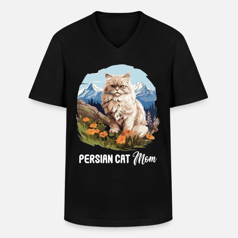 Persian Cat Perser Katze - Männer-T-Shirt mit V-Ausschnitt - Schwarz