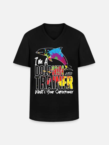 Dolphin I'm A Dolphin Trainer - Men's V-Neck T-Shirt - black