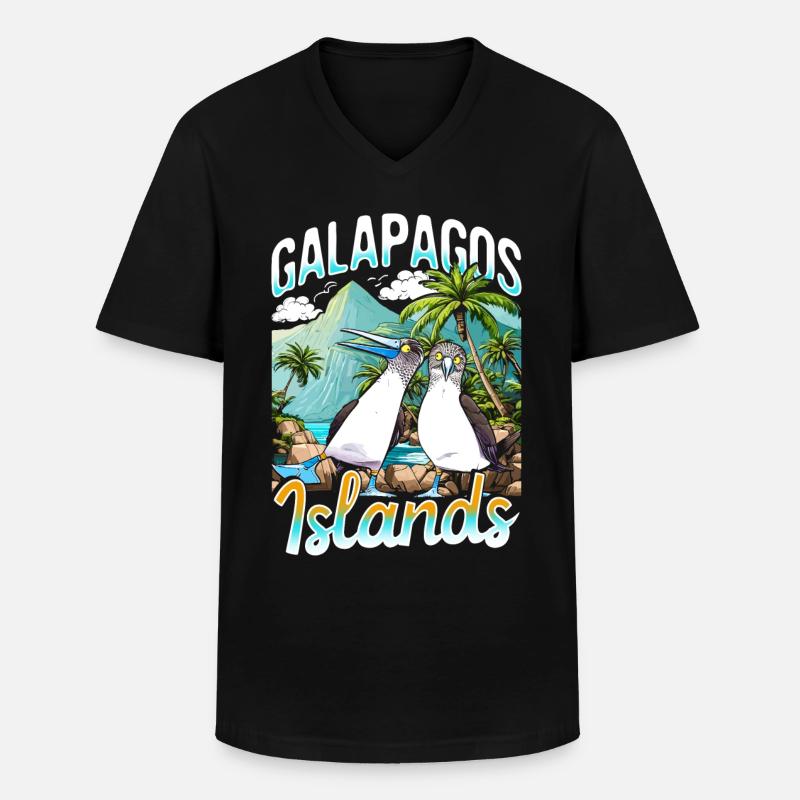 Galapagos Islands - Männer-T-Shirt mit V-Ausschnitt - Schwarz