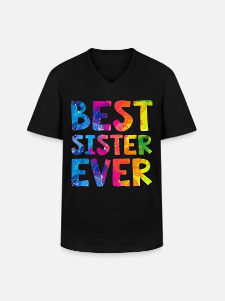 Best Sister Ever - Männer-T-Shirt mit V-Ausschnitt - Schwarz