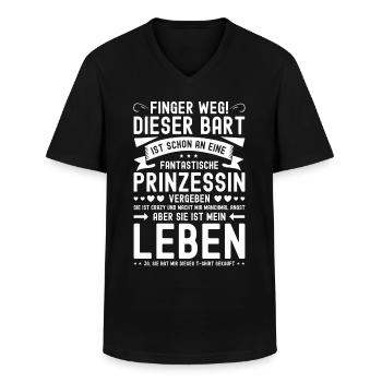 Finger Weg Dieser Bart Ist Vergeben Ehemann - Männer-T-Shirt mit V-Ausschnitt - Schwarz - Vorne - AI Model Male 178 dark (178cm)