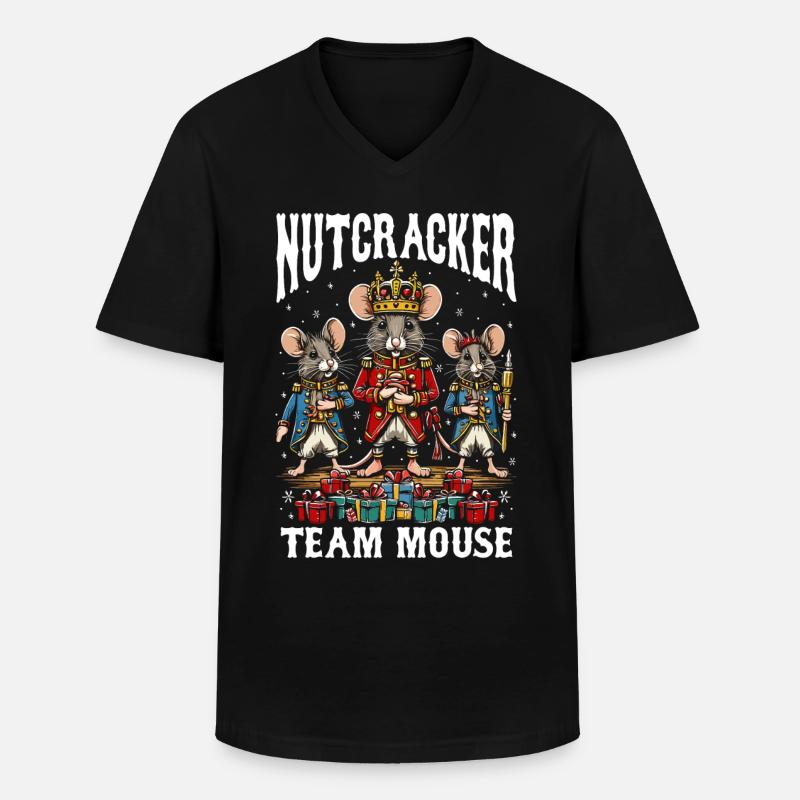 Nutcracker Team Mouse - Men's V-Neck T-Shirt - black