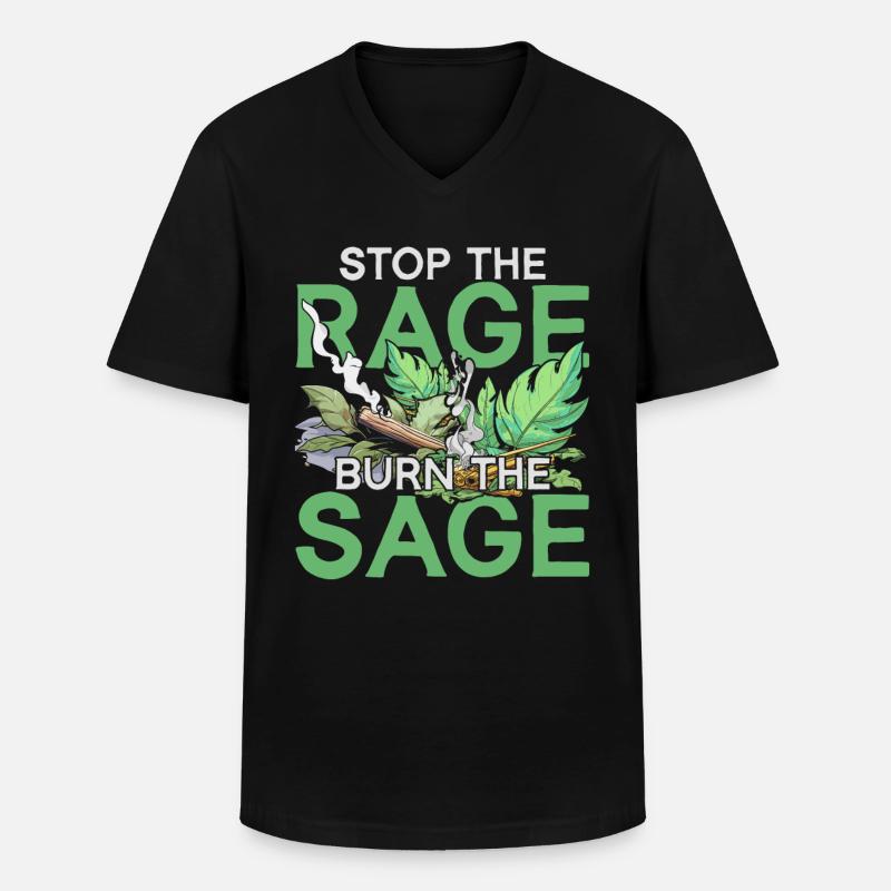 Smudging Wohnung Ausräuchern - Männer-T-Shirt mit V-Ausschnitt - Schwarz