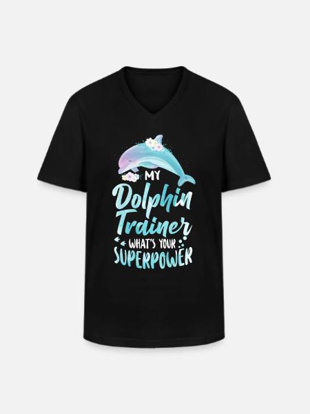 Dolphin I'm A Dolphin Trainer - Men's V-Neck T-Shirt - black
