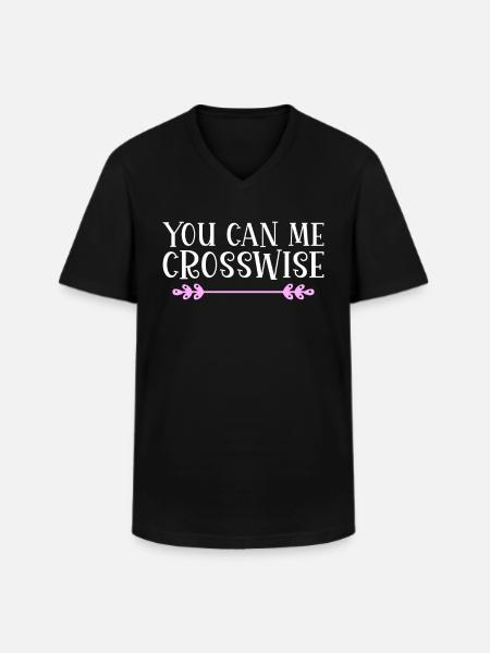 You can me crosswise Denglisch - Men's V-Neck T-Shirt - black