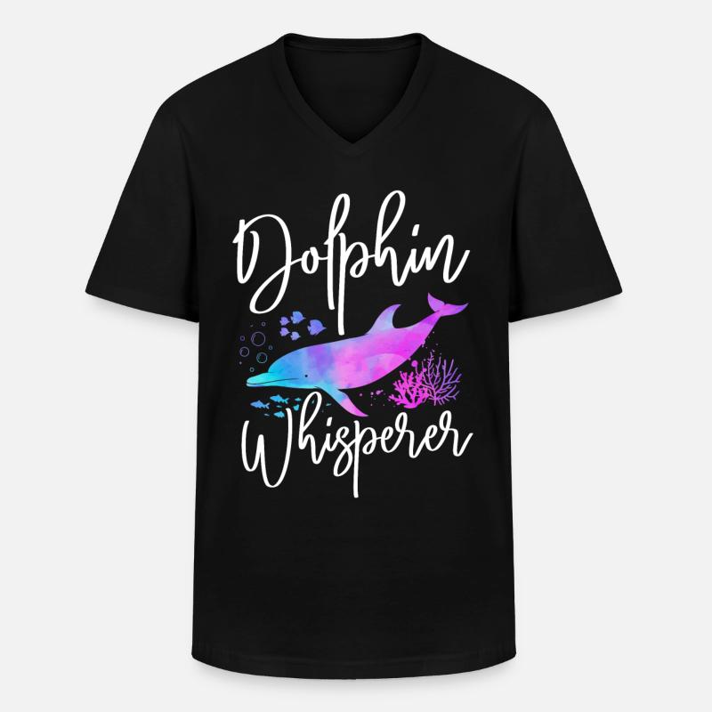 Dolphin Dolphin Whisperer - Männer-T-Shirt mit V-Ausschnitt - Schwarz