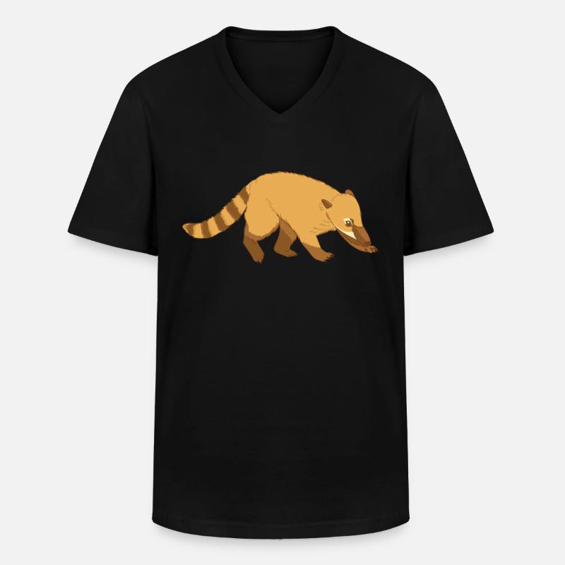 Nasenbär Coati - Männer-T-Shirt mit V-Ausschnitt - Schwarz