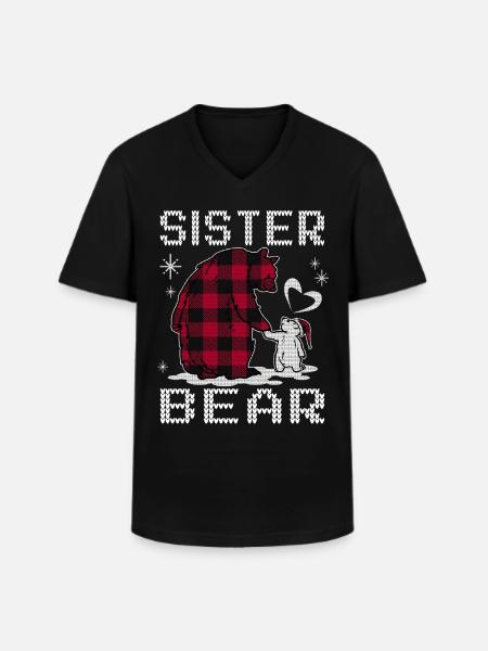 Sister Bear - Männer-T-Shirt mit V-Ausschnitt - Schwarz