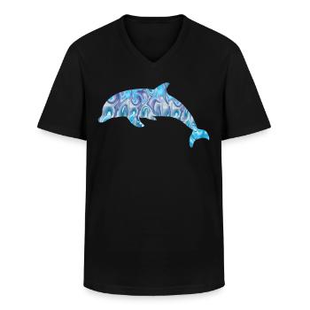 Dolphin - Männer-T-Shirt mit V-Ausschnitt - Schwarz - Vorne - AI Model Male 178 dark (178cm)