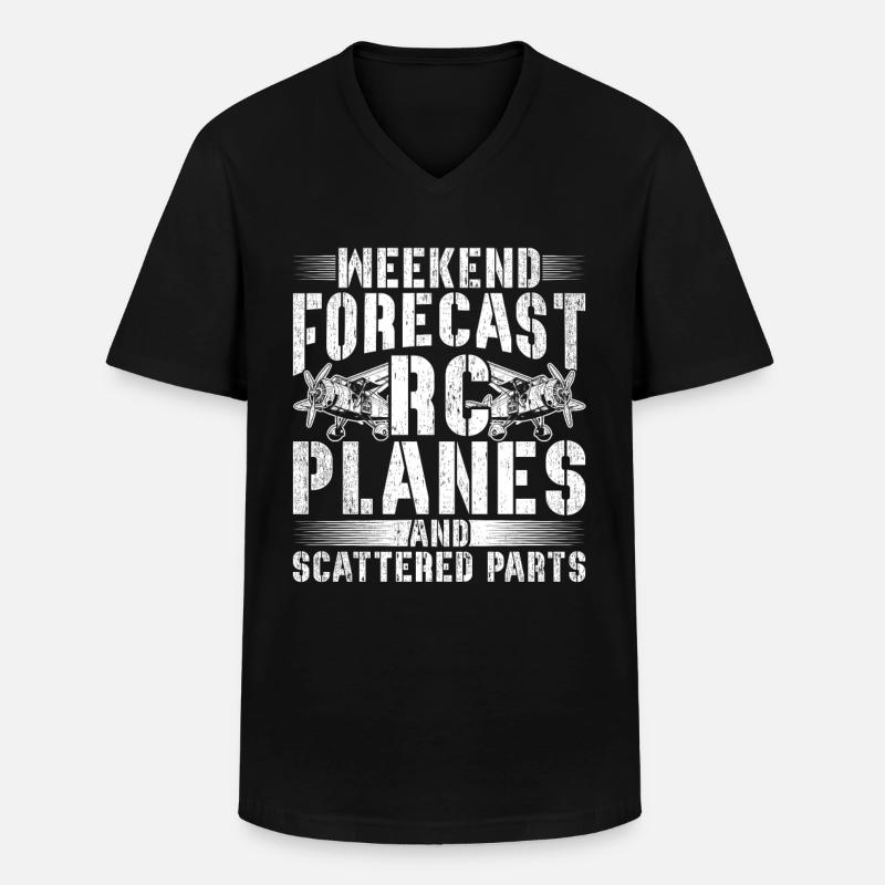 Modellflugzeug - Männer-T-Shirt mit V-Ausschnitt - Schwarz