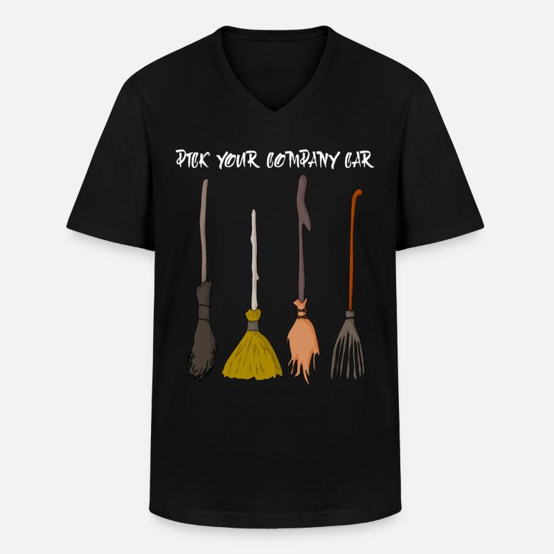 Witch's Broom Halloween Witch Witchcraft - Männer-T-Shirt mit V-Ausschnitt - Schwarz