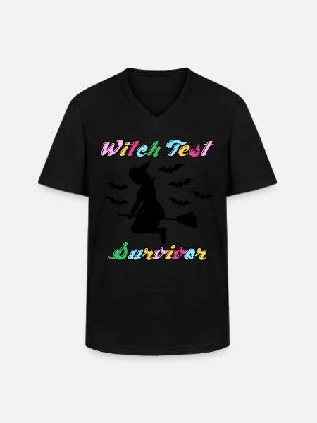 Witch Test Witchcraft Witch's Broom - Men's V-Neck T-Shirt - black