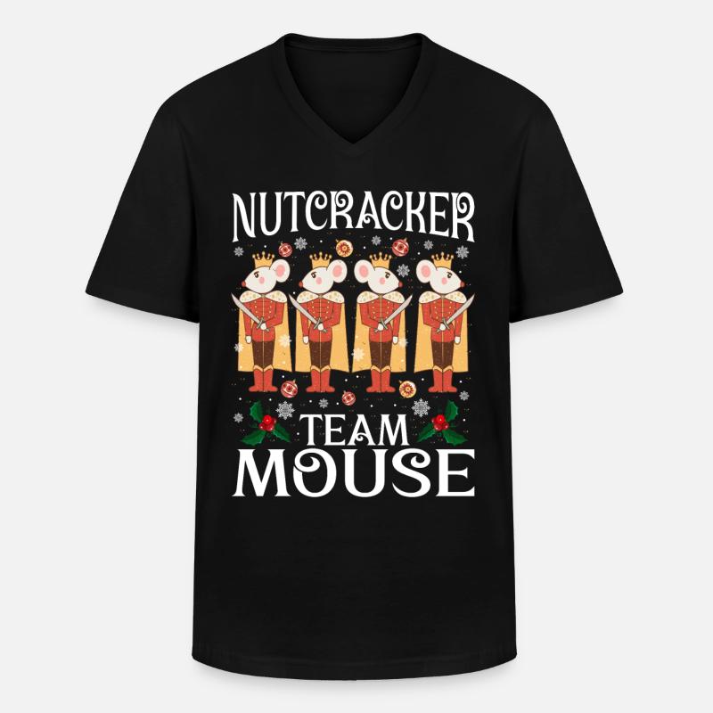 Nutcracker Team Mouse - Men's V-Neck T-Shirt - black