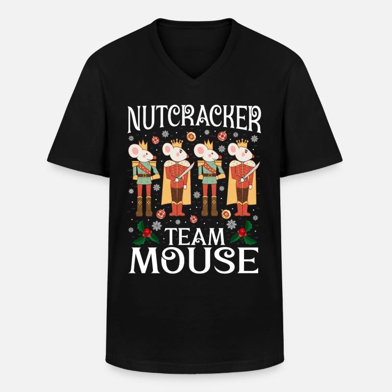 Nutcracker Team Mouse - Männer-T-Shirt mit V-Ausschnitt - Schwarz