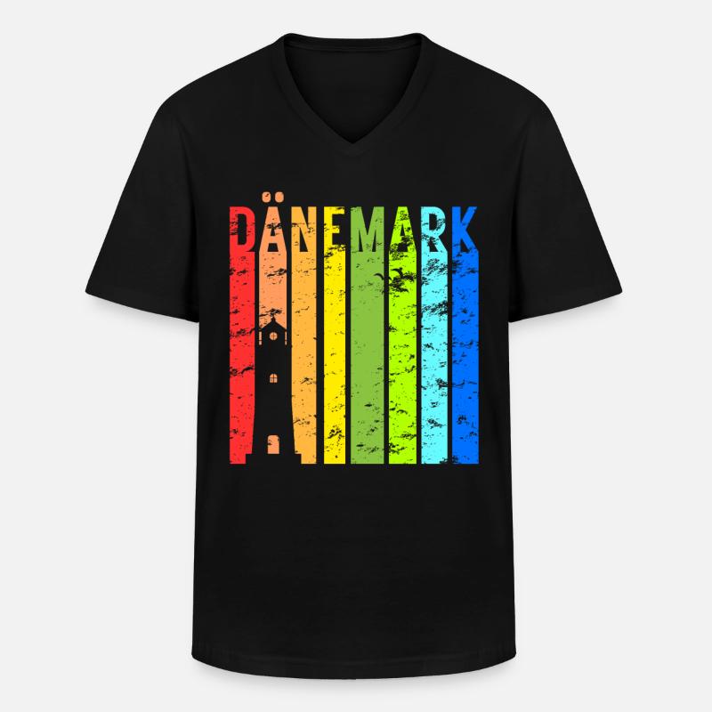 Dänemark Urlaub Idee - Männer-T-Shirt mit V-Ausschnitt - Schwarz