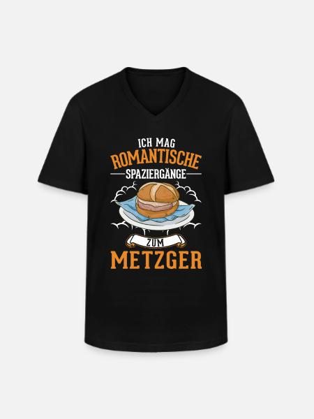 Leberkas Leberkäse Fleischkäse - Männer-T-Shirt mit V-Ausschnitt - Schwarz