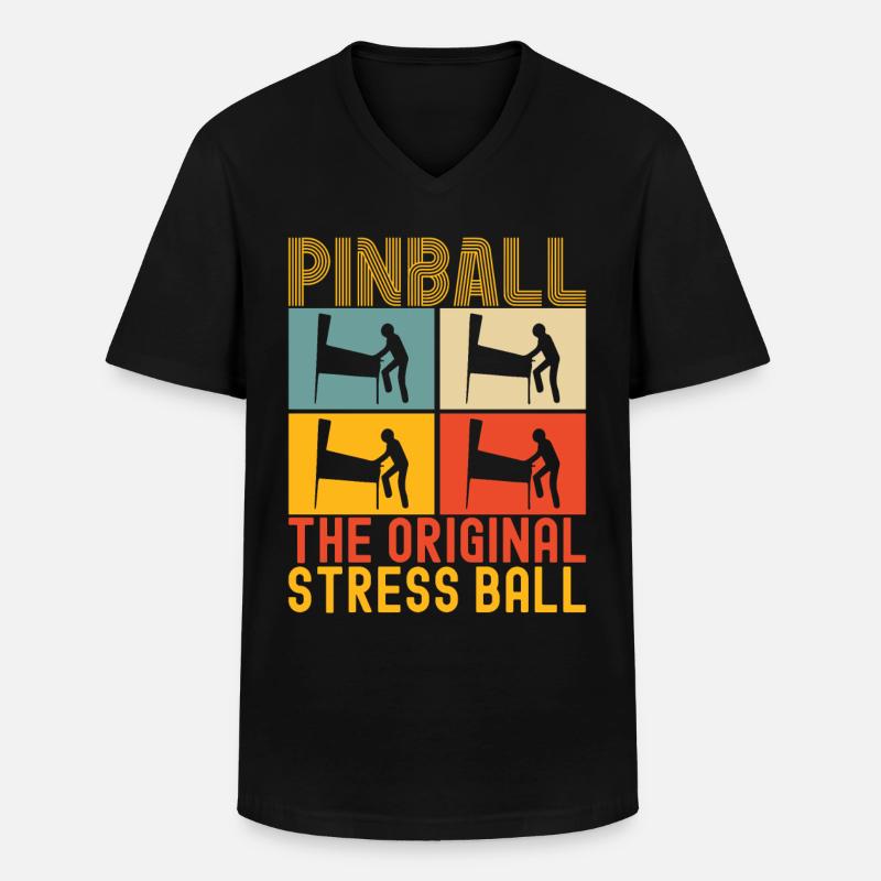 Pinball Flipper - Männer-T-Shirt mit V-Ausschnitt - Schwarz