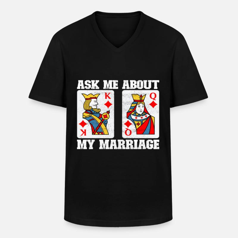 Binokel Pinochle - Männer-T-Shirt mit V-Ausschnitt - Schwarz