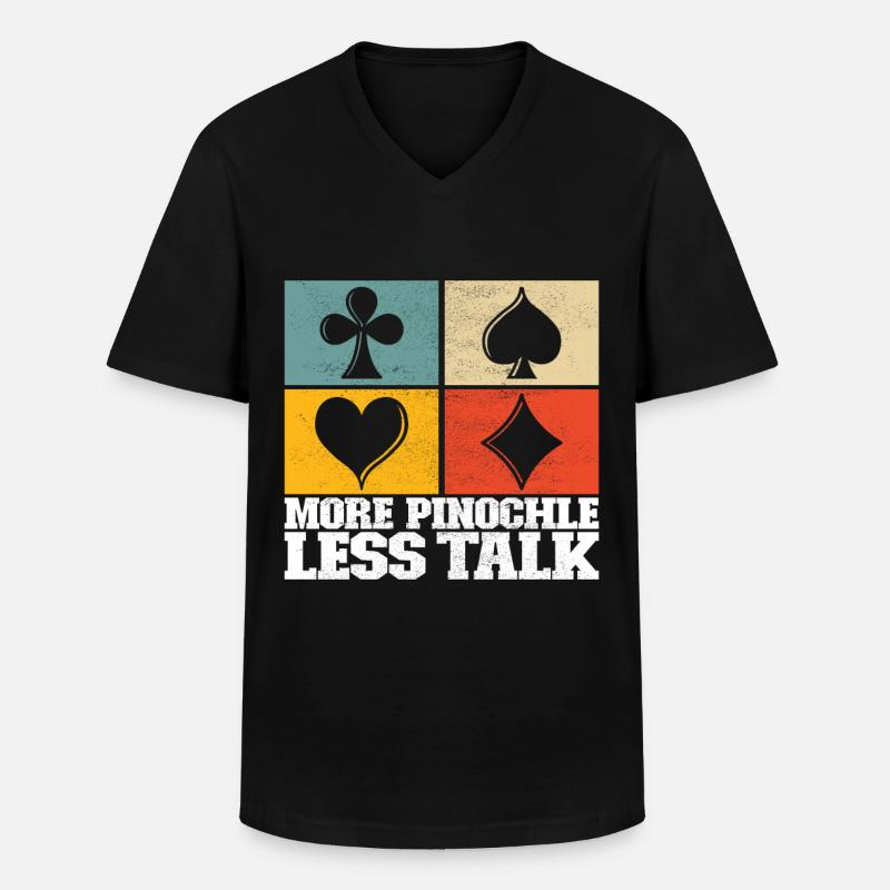 Binokel Pinochle - Männer-T-Shirt mit V-Ausschnitt - Schwarz
