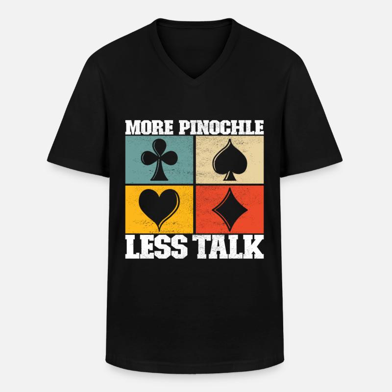 Binokel Pinochle - Männer-T-Shirt mit V-Ausschnitt - Schwarz