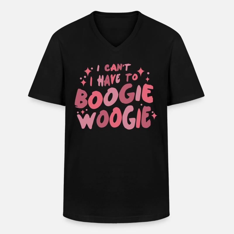 Boogie Woogie Retro Tanzen Swing - Männer-T-Shirt mit V-Ausschnitt - Schwarz