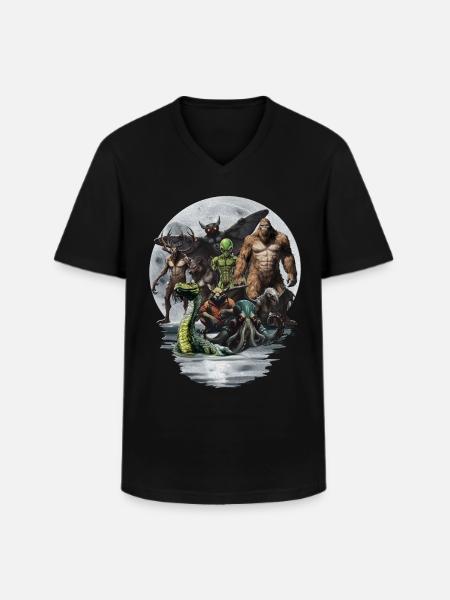 Cryptid Group - Men's V-Neck T-Shirt - black