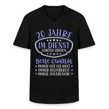 20 Jahre im Dienst 20 Jähriges Dienstjubiläum - Männer-T-Shirt mit V-Ausschnitt - Schwarz - Vorne - AI Model Male 178 dark (178cm)