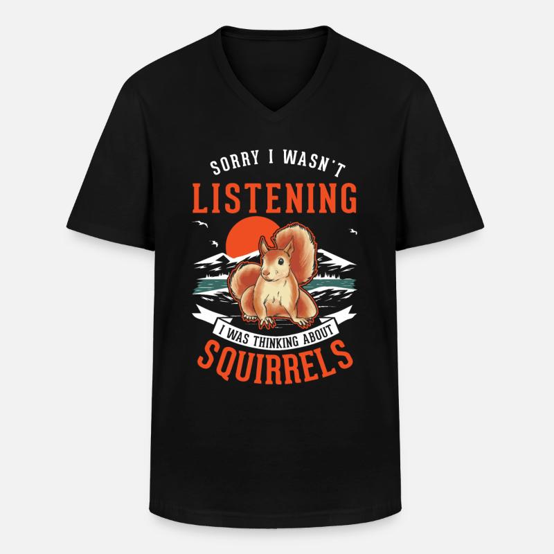 Eichhörnchen Geschenk Grauhörnchen Squirrel - Männer-T-Shirt mit V-Ausschnitt - Schwarz