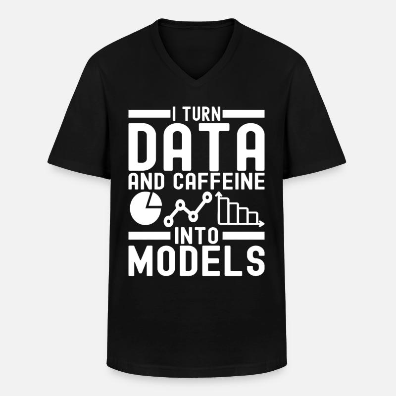 Data Science Datenanalyst - Männer-T-Shirt mit V-Ausschnitt - Schwarz