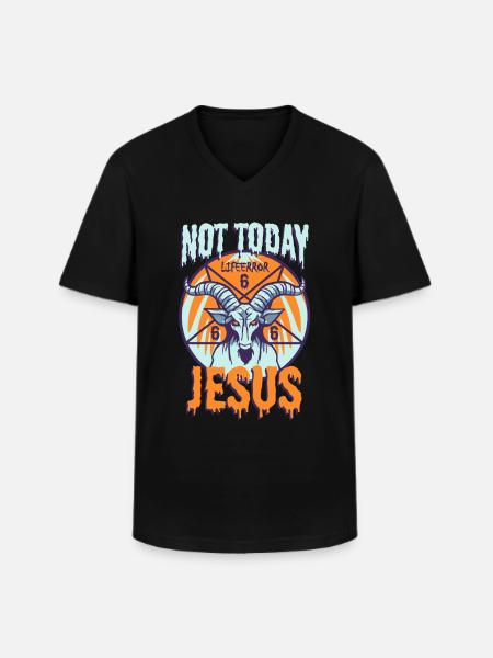 Not Today Jesus - Lifeerror - Men's V-Neck T-Shirt - black
